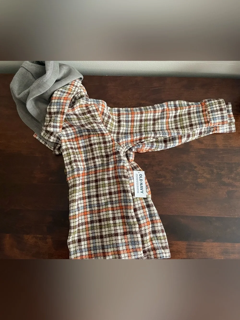 Toddler Boys NWT 5T Multi-Colored Old Navy Hooded Flannel Shirt